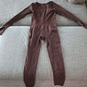 Brown Long Sleeve Jumpsuit